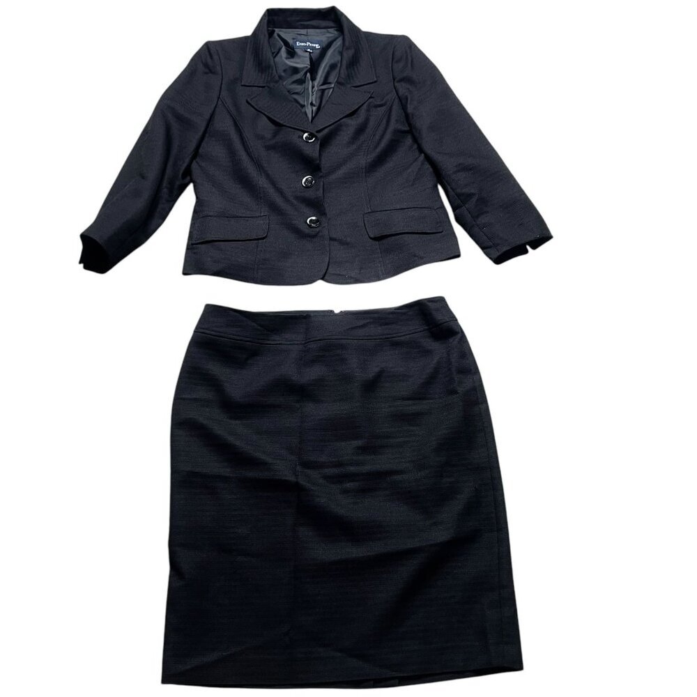 Evan Picone Black Blazer and Skirt Set